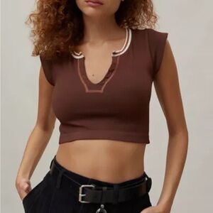 Urban Outfitters Out from Under Chocolate Brown Seamless Crop Top Size XS/S